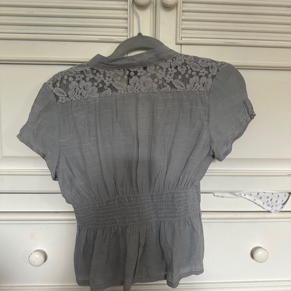 Gray Ruffled Top - Picture 2 of 3